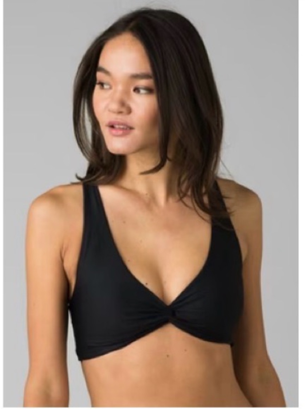Prana Rhette Black Twist Front Bikini Top